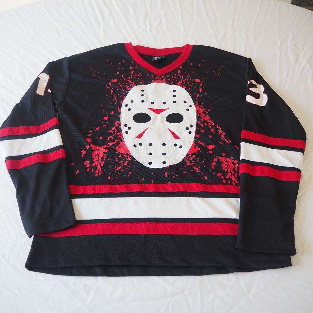 Friday the 13th Jersey Jason Voorhees Hockey Jersey Mens Sz Medium Horror Scary